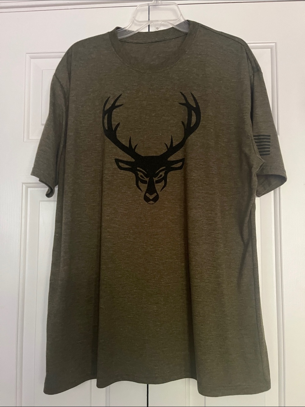 Men's Bucked Up Dark Olive Green Graphic Deer Tee XL